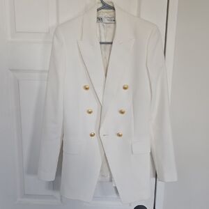 NWOT ZARA Double Breasted Tailored Blazer Sz XS